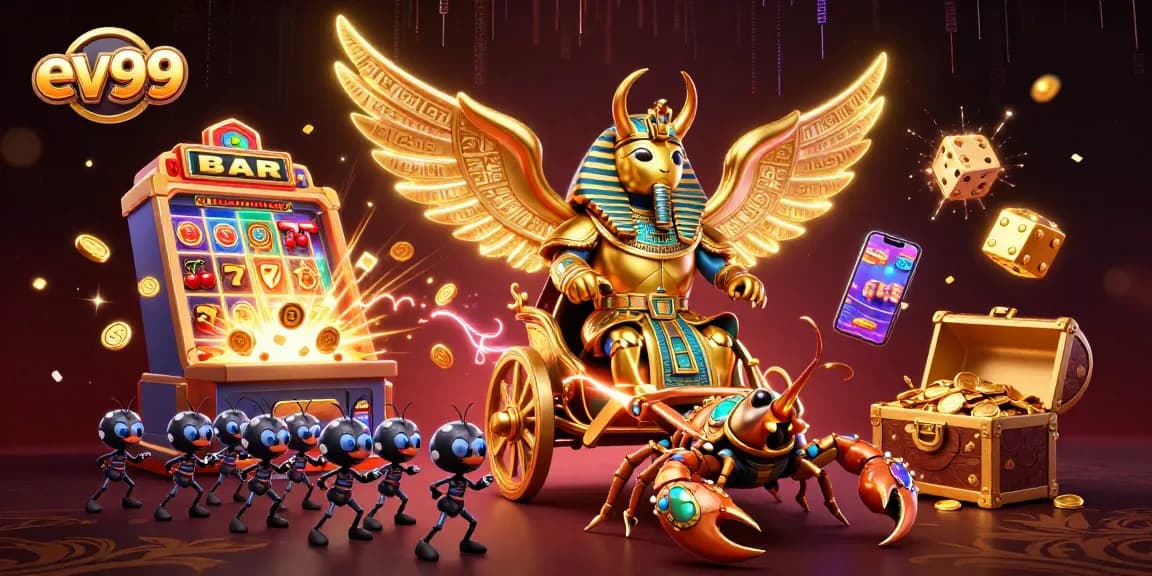 Explore winning strategies with ev99 through a vibrant illustration of casino excitement.