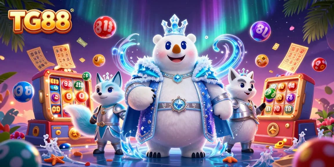 Experience the excitement of TG88 with colorful slot elements and a vibrant casino atmosphere.