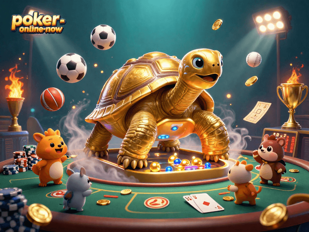 Experience thrilling poker battles at poker-online-now with an exciting game ambience featuring colorful elements.