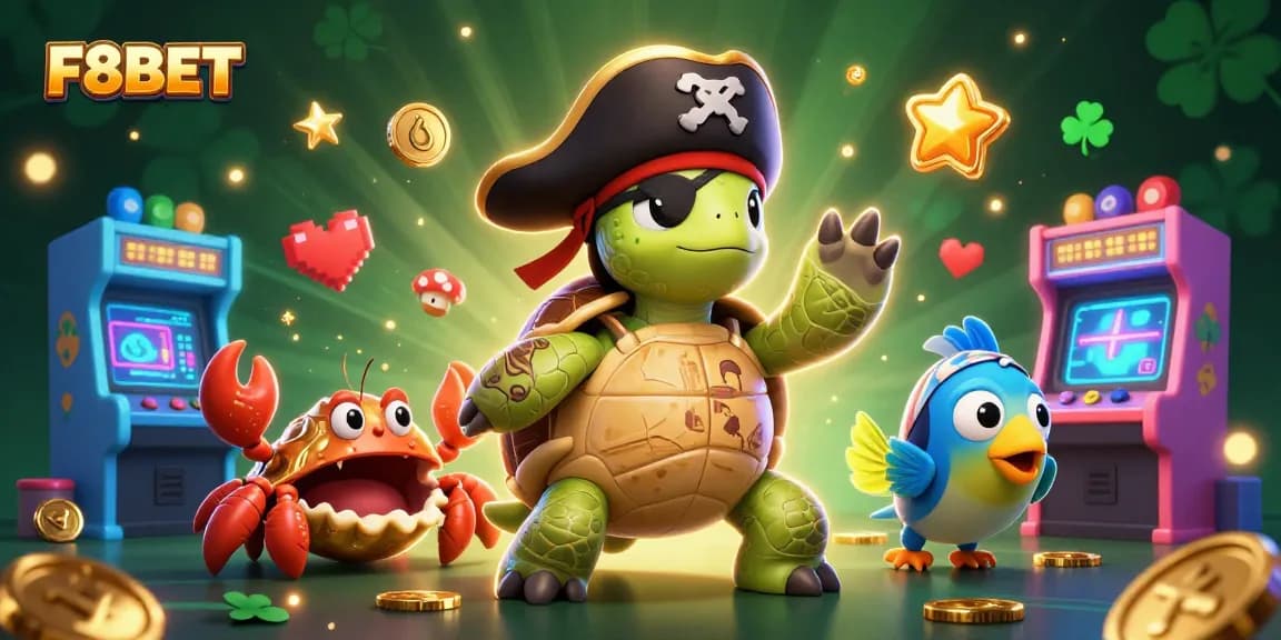 Experience F8BET's exciting gaming adventures with colorful casino themes and engaging characters