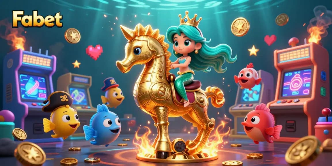 Experience Fabet in a vibrant, underwater gaming adventure with enchanting characters and dynamic casino elements.