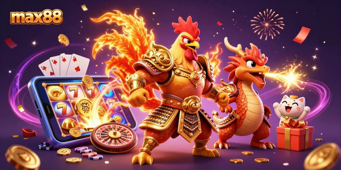 Engage with max88's dynamic casino experience featuring vibrant characters and thrilling gaming elements.