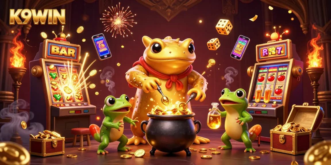 K9WIN immerses players in a vibrant casino world, featuring gold transmutation and dynamic slot action.