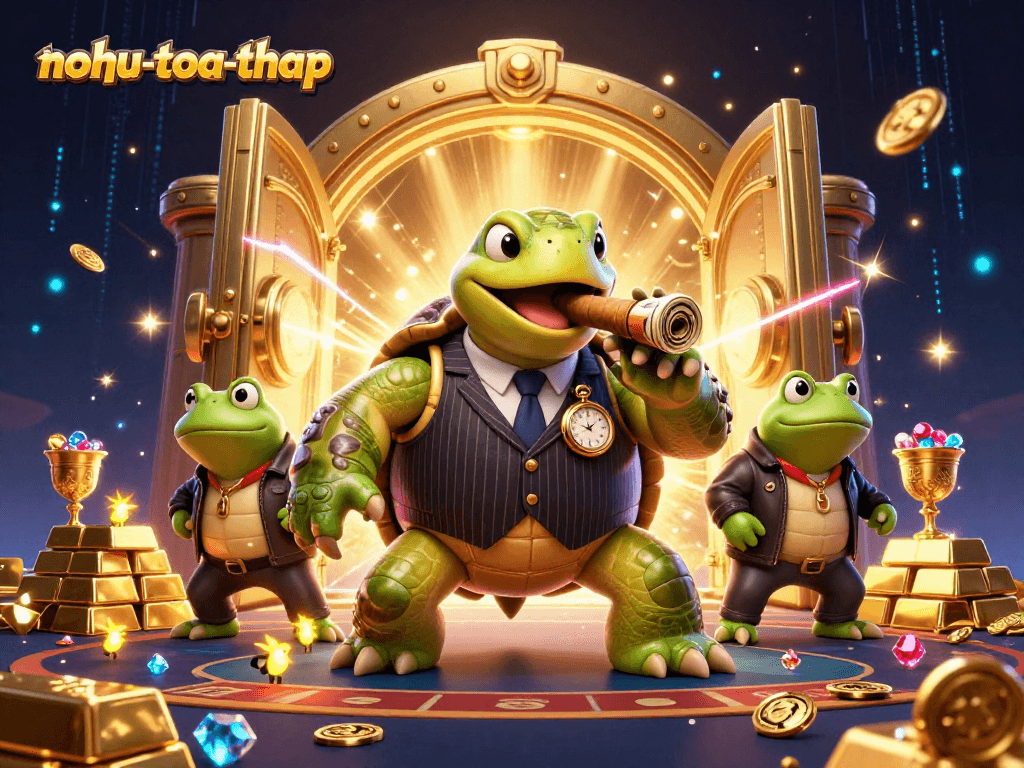 Experience thrilling gameplay in nohu-toa-thap with stylized gaming visuals of treasure and excitement.