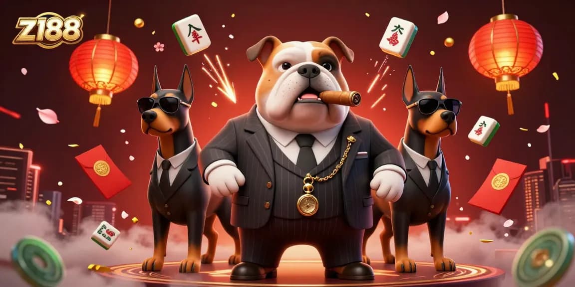 Experience thrilling gameplay at z188 with cartoon characters in a rich casino scene surrounded by vibrant elements.