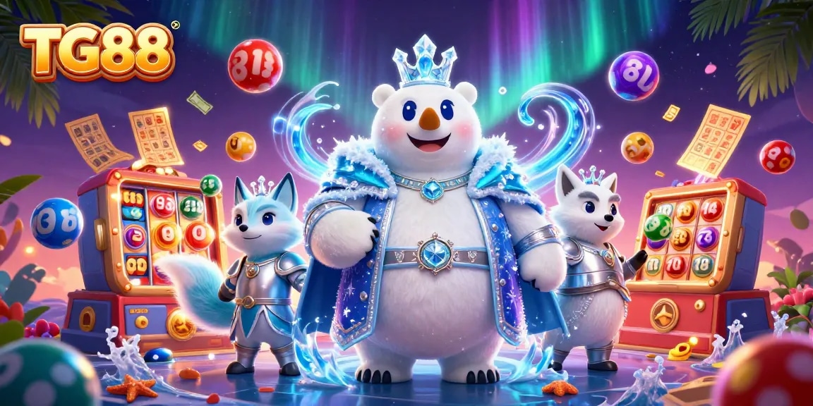 Experience the excitement of TG88 with colorful slot elements and a vibrant casino atmosphere.