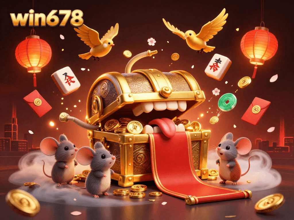 Experience the thrill of winning at win678 with rich visuals of treasure, adventure, and gaming excitement.