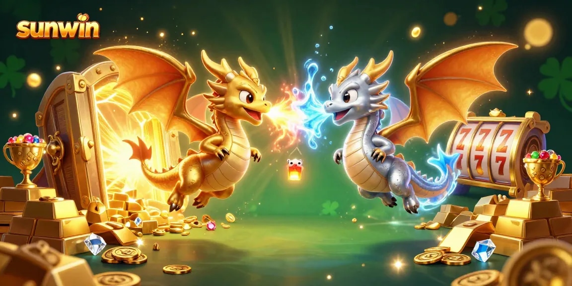 Experience the enchanting world of sunwin with twin dragons and dazzling casino treasures.
