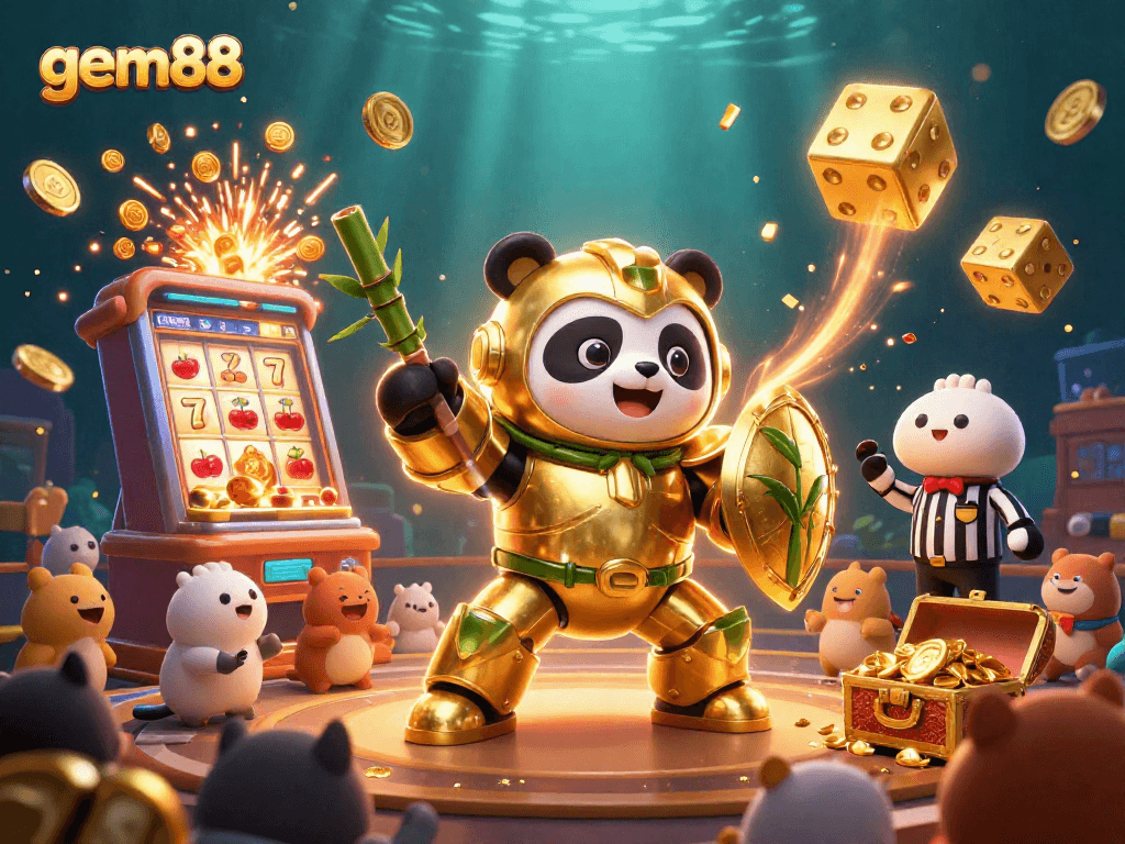 Engage in gem88's thrilling jackpot joy with dazzling slot machines and animated casino characters!