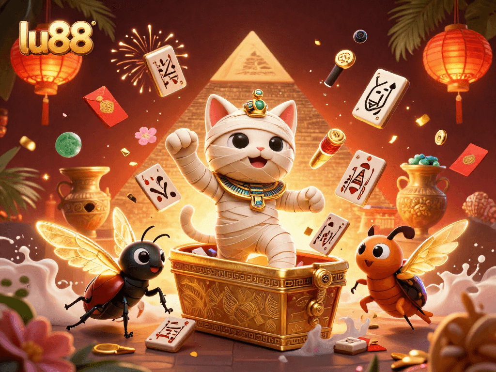 Play games at lu88 where the Egyptian mummy cat and scarab beetle bring excitement to your luck.