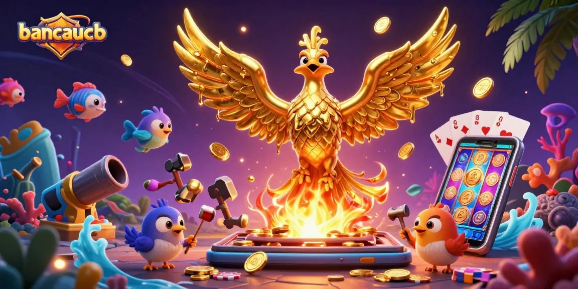 Experience excitement in bancaucb as the phoenix delivers rewards among colorful sea creatures and gaming elements.