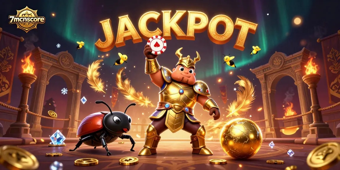 Join the victory at 7mcnscore with this vibrant 3D scene showcasing casino excitement!