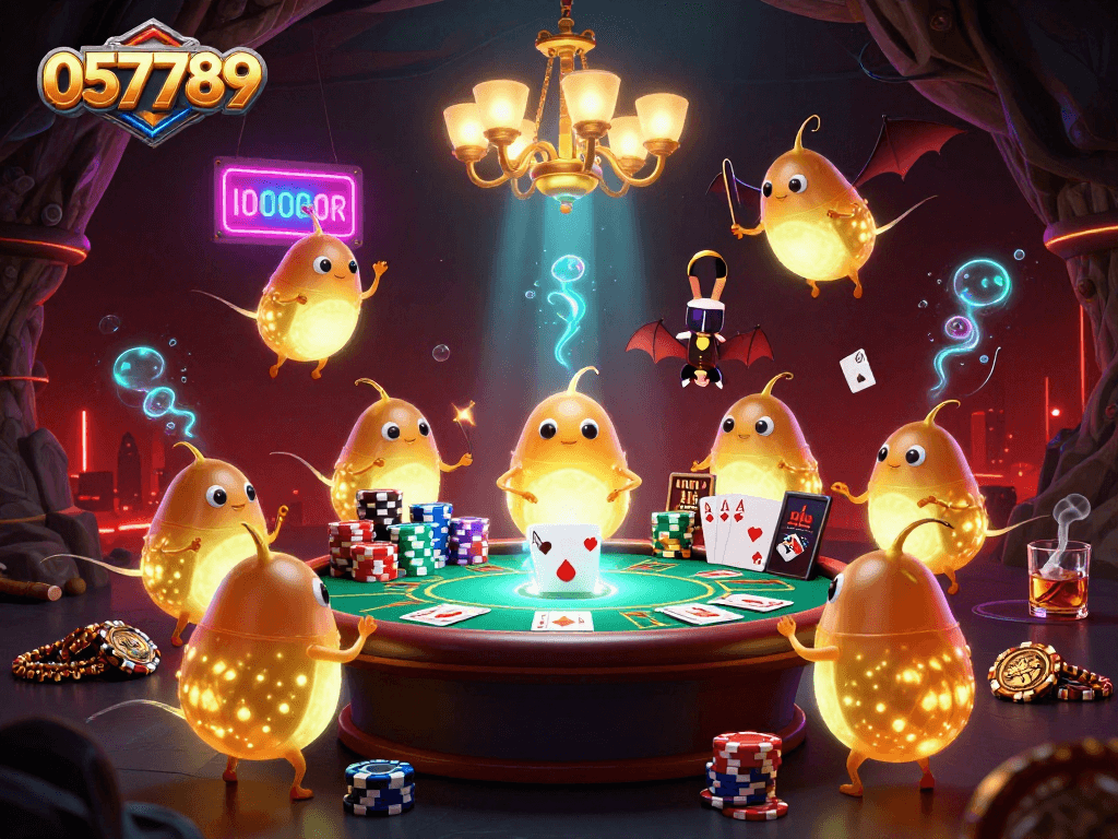 Engage with 057789's vibrant gambling scene illuminated by bioluminescent glowworms.