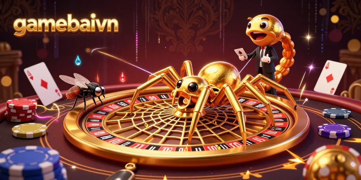 Bet strategically with gamebaivn in this vibrant poker-themed illustration featuring dynamic action and rich details.