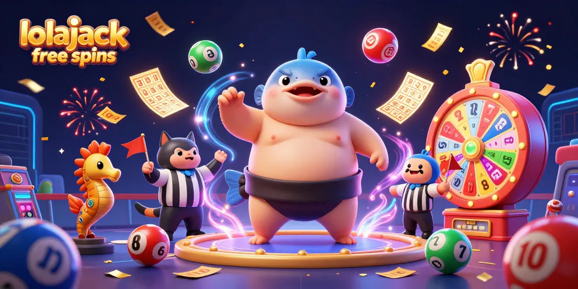 Experience thrilling gameplay with lolajack casino free spins amidst vibrant game elements and festive scenes.