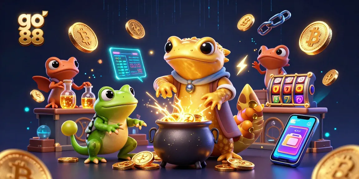 Engage with go 88's thrilling casino world, featuring unique characters and vibrant gambling elements.