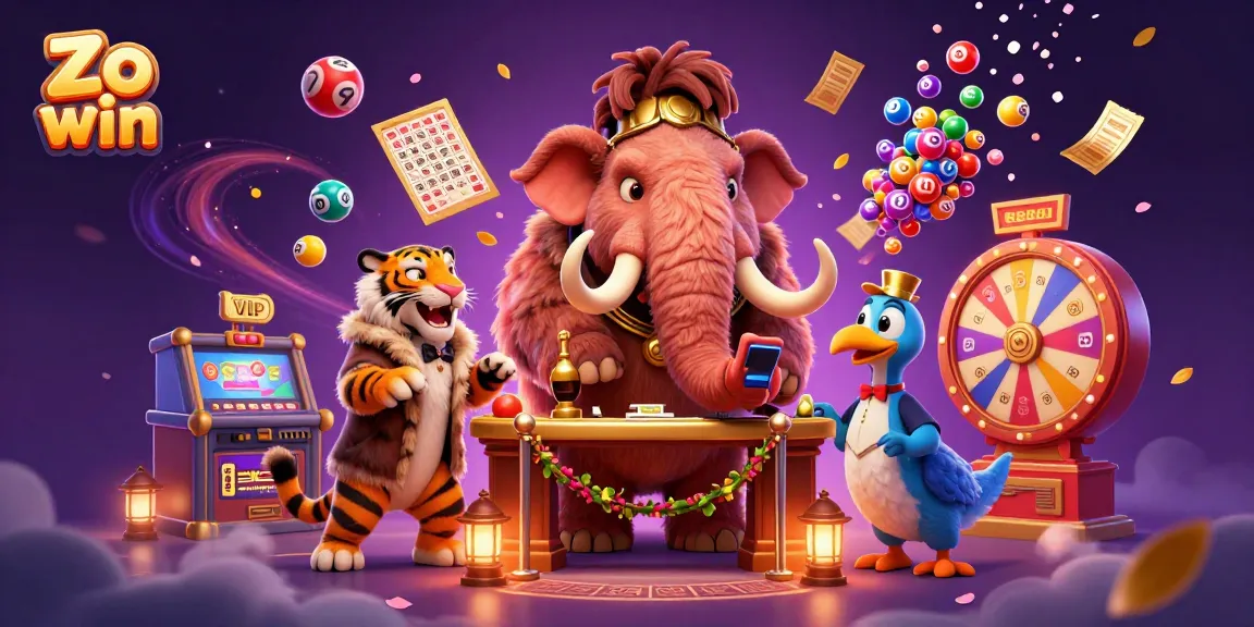 Experience thrilling moments at Zo win with characters enjoying vibrant casino games and dynamic elements.
