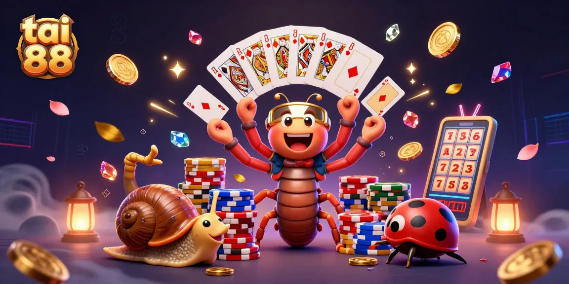 Spin to win big with tai go 88 by the playful dealer and high-roller snail amid glittering game elements.
