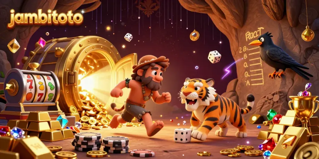 Experience exciting gaming at jambitoto with a vibrant casino scene featuring dynamic slot elements.