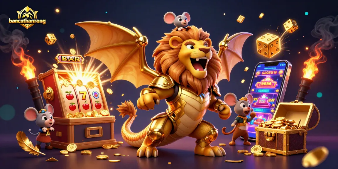 bancathanrong captures thrilling jackpot events with a roaring chimera and vibrant casino elements