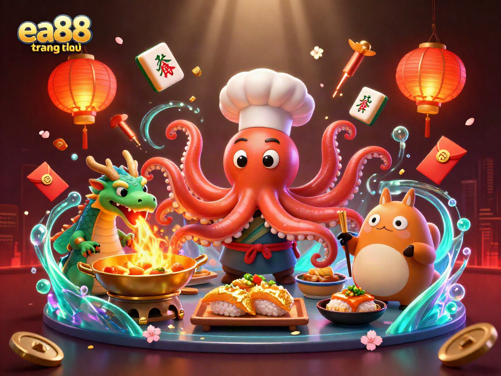 Engage with the excitement of ea88 trang chủ as our cartoon octopus chef creates winning dishes!