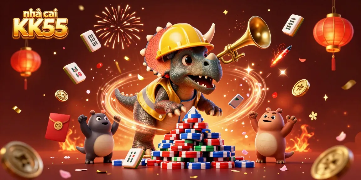 Join the fun at nhà cái KK55 with a vibrant 3D celebration of poker and gaming!