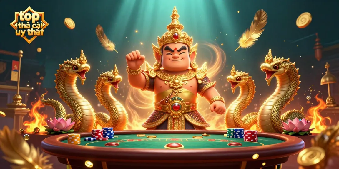 Unlock winning secrets with top nhà cái uy tín in a vibrant casino scene illustrating action.
