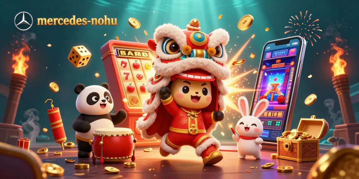Experience mercedes-nohu with a dynamic 3D casino illustration featuring vibrant characters and exciting gameplay.