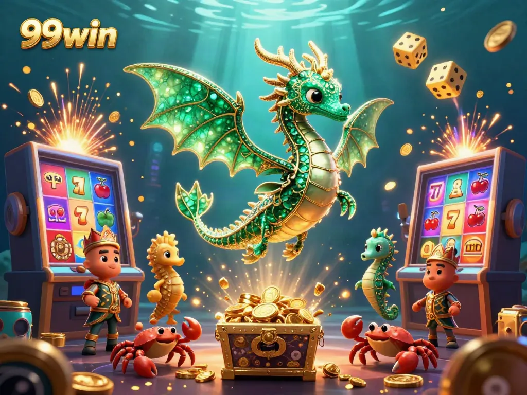 Experience thrilling gameplay with 99win as a dragon and treasure hunt surround exciting slots.