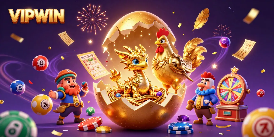 Experience thrilling gaming adventures at VIPWIN with golden treasures and playful casino elements!