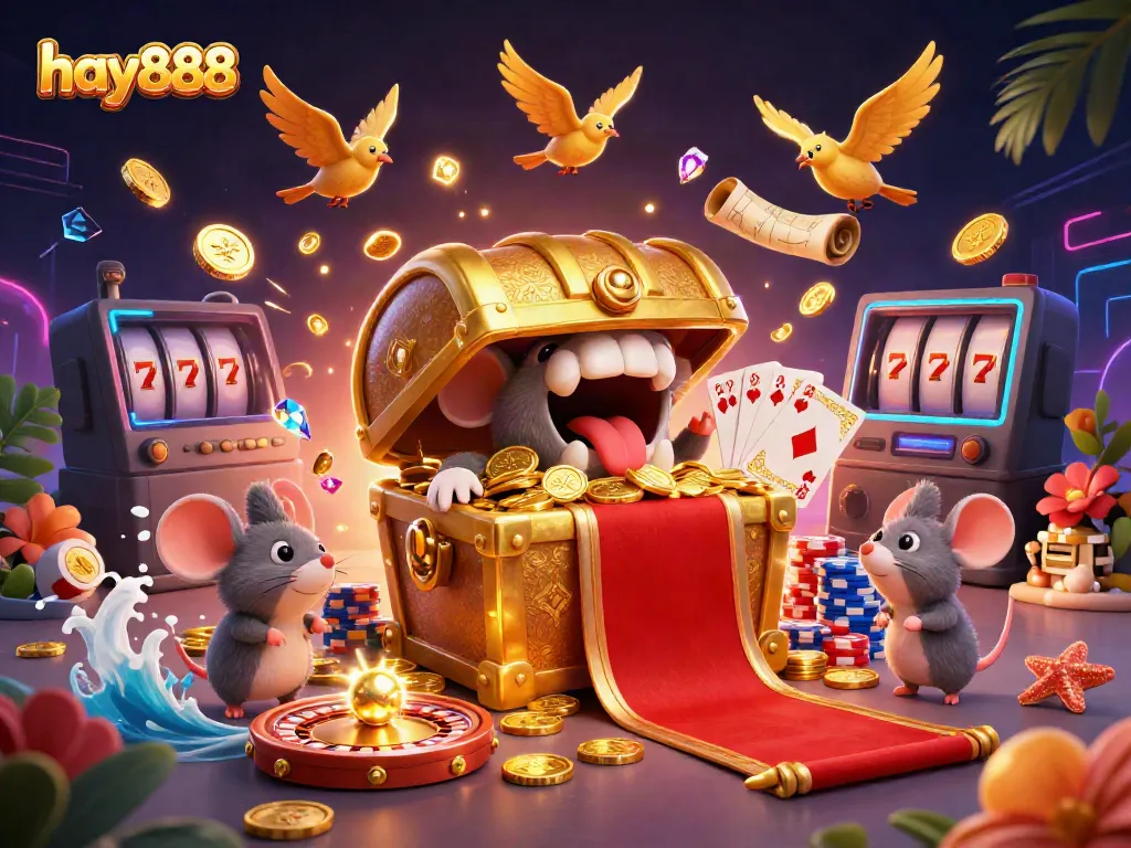 Experience thrilling adventures with hay888’s charming golden treasure chests and casino riches.