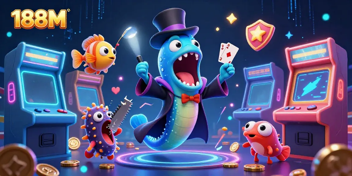 Experience the magic of 188M with engaging casino elements, vibrant 3D characters, and dynamic gaming action.
