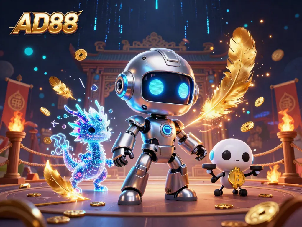 Experience thrilling gaming at AD88: A vibrant cyberpunk casino atmosphere with exciting elements.