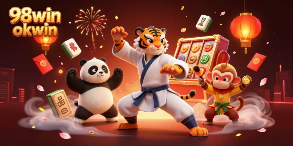 Engage with exciting 98win okwin slots as a kung fu tiger, panda disciple, and monkey steal the show.