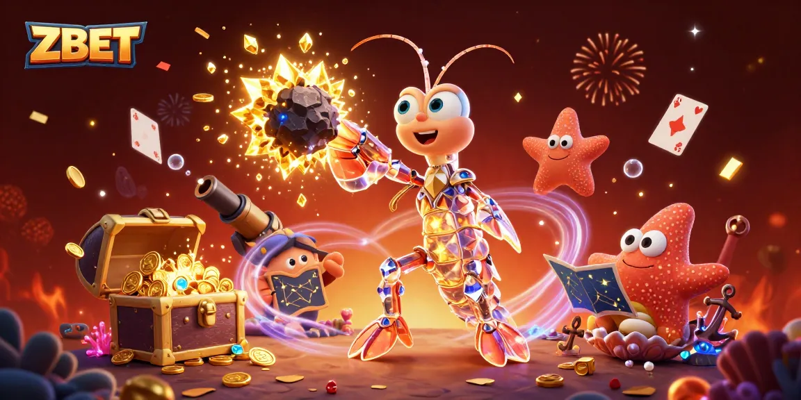 ZBET offers thrilling wins as a galactic samurai mantis shrimp battles for treasure among colorful gems.