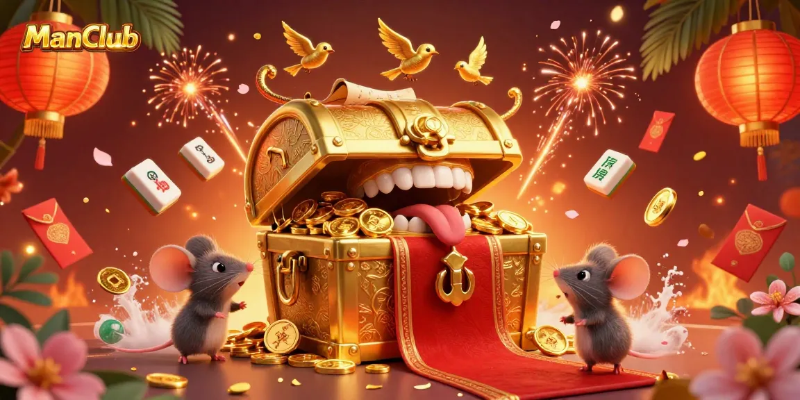 ManClub offers thrilling gaming adventures with a treasure chest mimic promising riches and dynamic casino elements.