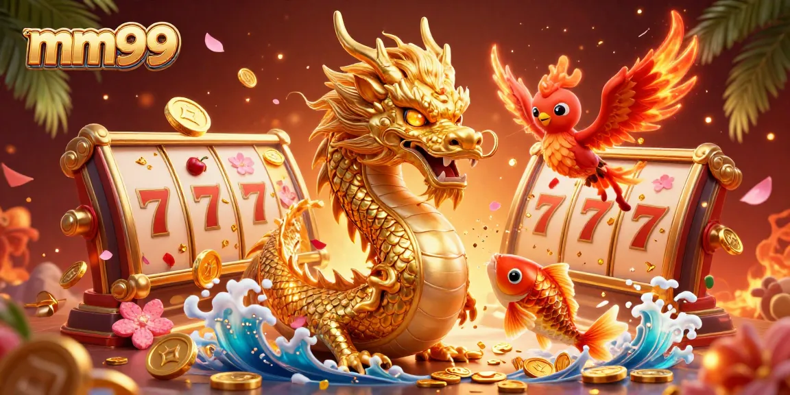 Experience excitement at mm99 with vibrant dragons, coins, and dynamic slot elements!