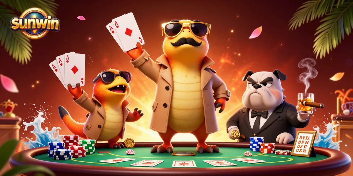 Experience thrilling moments at sunwin with raptors and casino action in a vibrant illustration.
