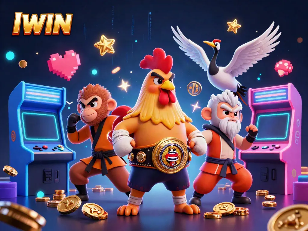 IWIN players enjoy a vibrant casino atmosphere featuring colorful game elements and engaging characters.