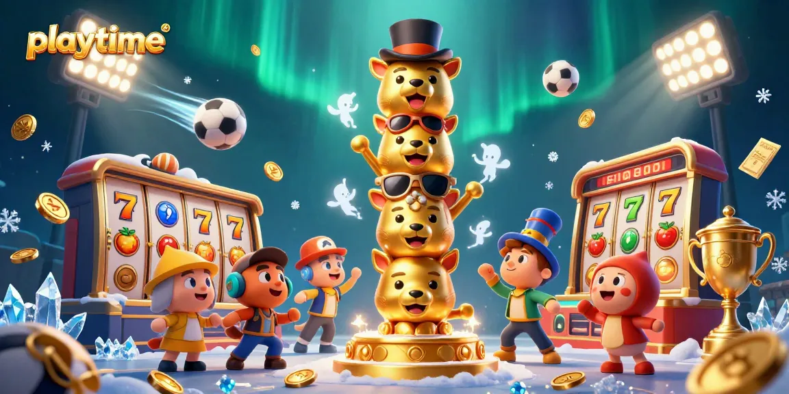 Experience thrilling gameplay at Playtime with vibrant slot reels and dynamic casino elements.