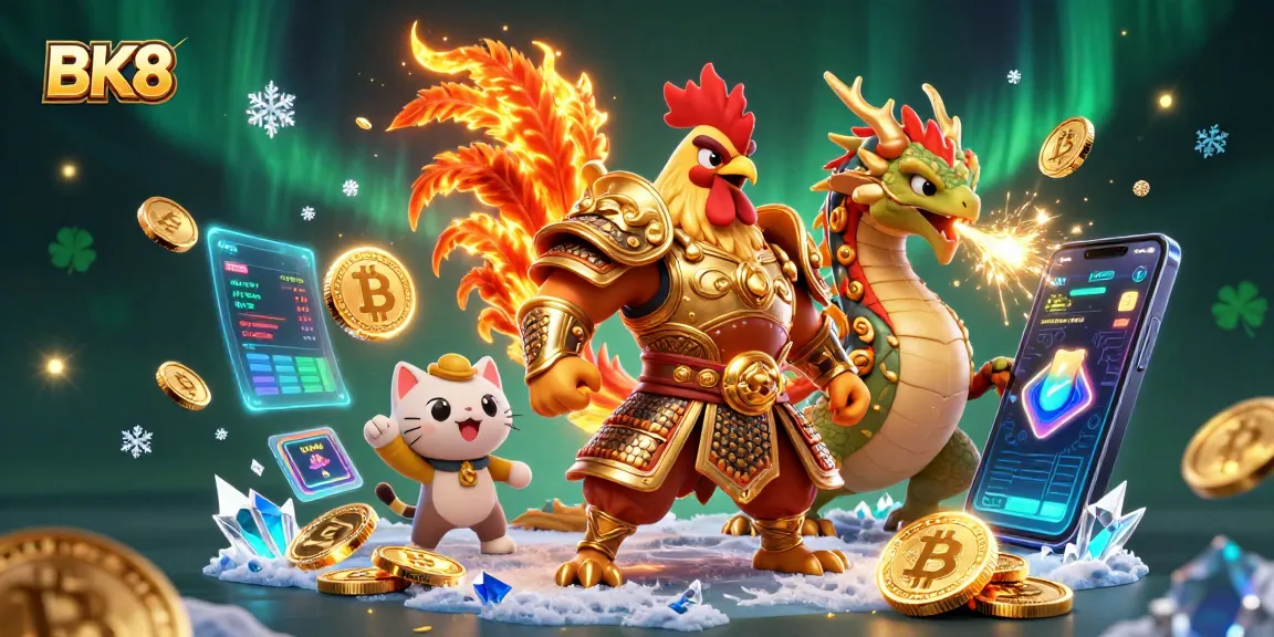 Players immerse in BK8's dynamic gaming realm with vibrant characters and crypto themes.
