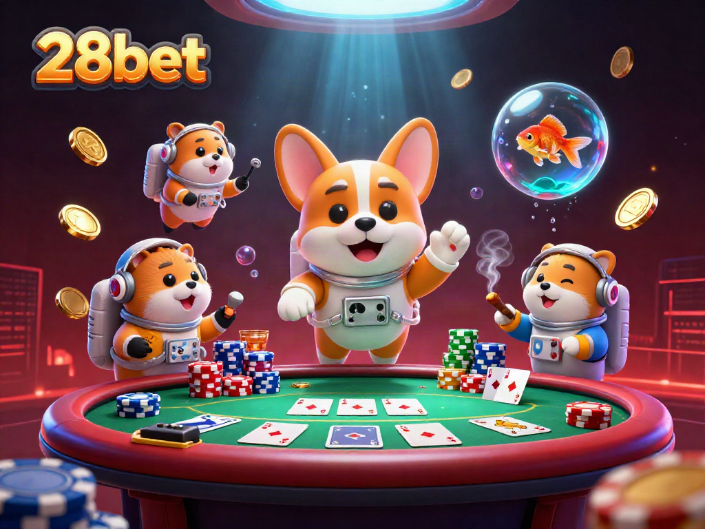 Play exciting casino games at 28bet with immersive space-themed visuals and vibrant graphics.