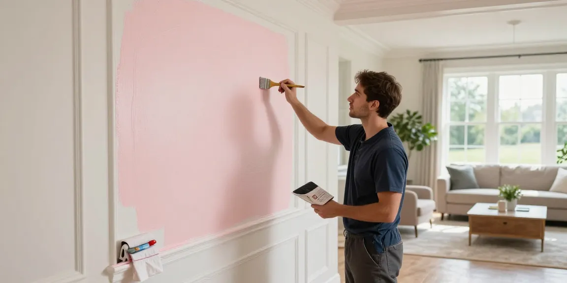 Trusted Lincoln Painters applying flawless finishing touches in a bright, modern living space.