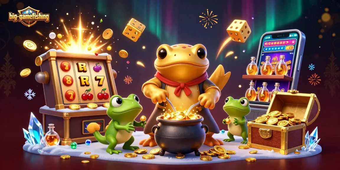Experience big-gamefishing thrills with our 3D cartoon illustration capturing vibrant casino elements.