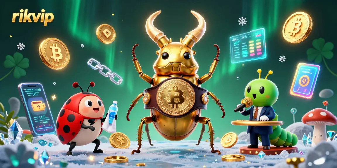 Experience thrilling gameplay with rikvip at this vibrant cartoon casino scene, showcasing excitement and crypto elements.