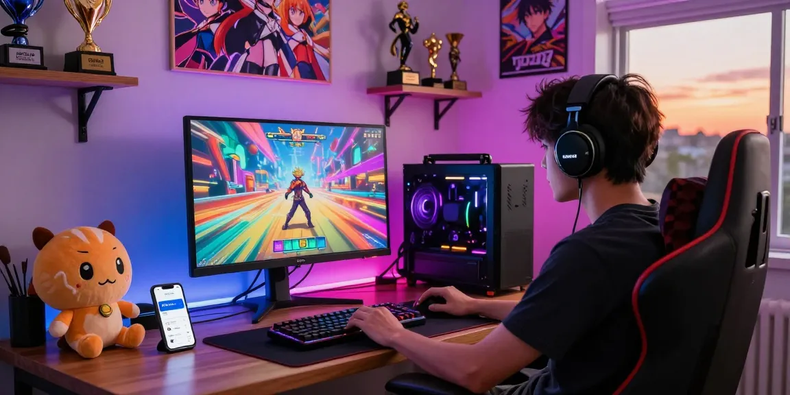Engaging gaming setup showcasing ecchi games online with vibrant visuals and lively atmosphere.