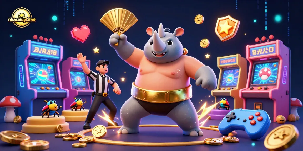 Experience the excitement of nhacaiuytinne as a beetle champion stomps winning coins in an action-packed game.