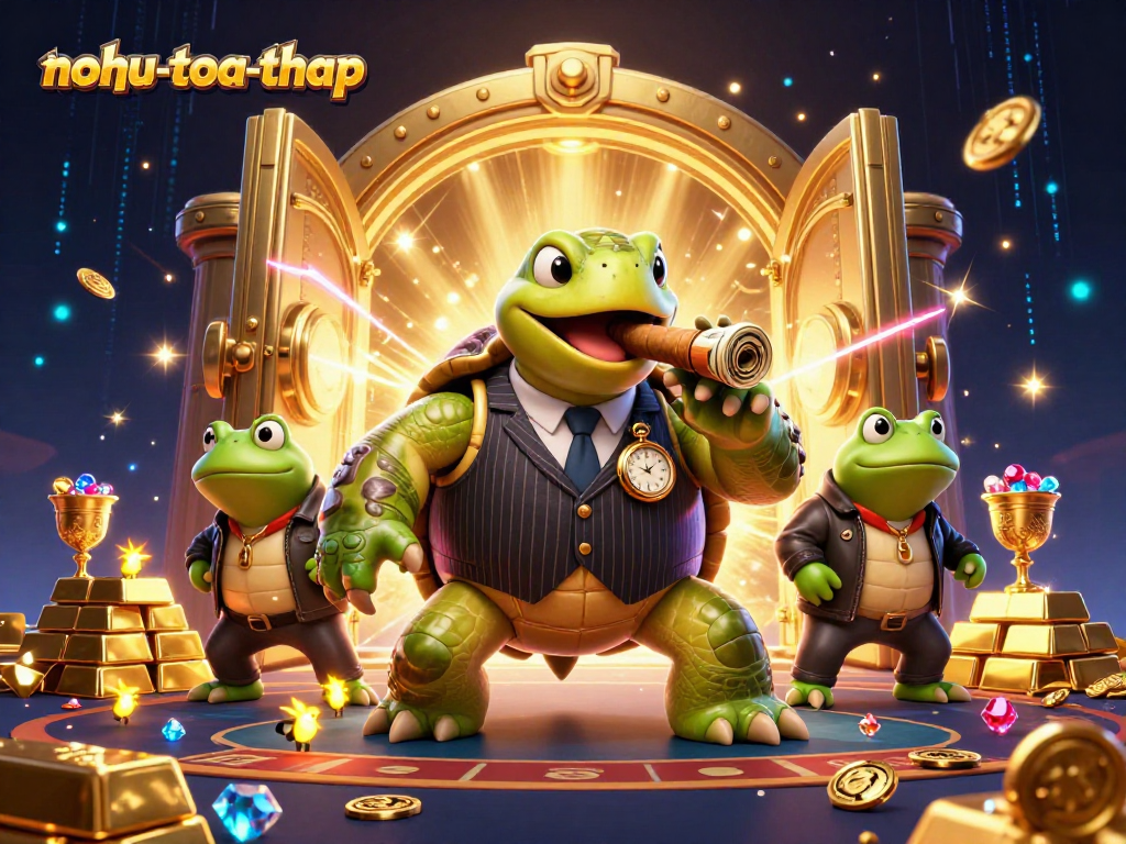 Experience thrilling gameplay in nohu-toa-thap with stylized gaming visuals of treasure and excitement.
