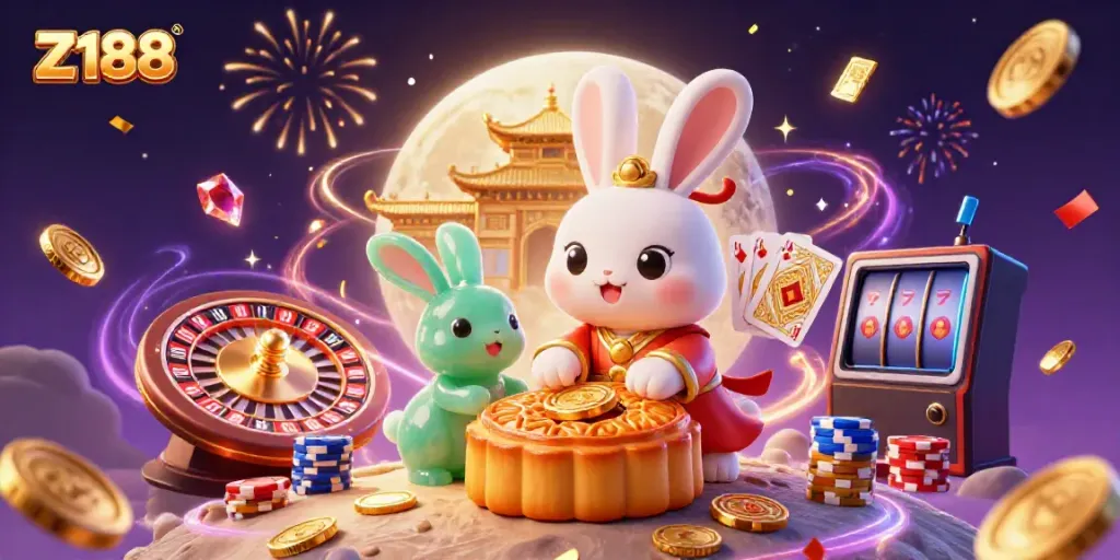 Experience Z188's vibrant casino world with 3D cartoon characters and rich gambling elements.