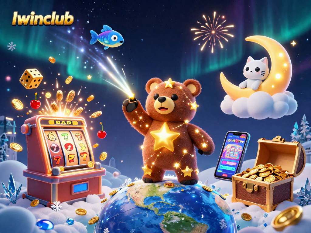 Iwinclub showcases an exciting 3D casino adventure with vibrant characters and dynamic jackpot elements.